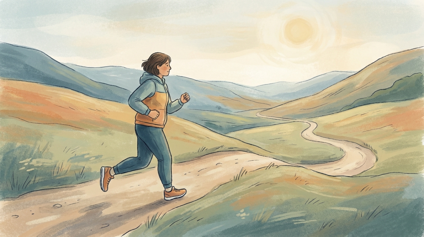 Runner with chronic illness enjoying a peaceful run