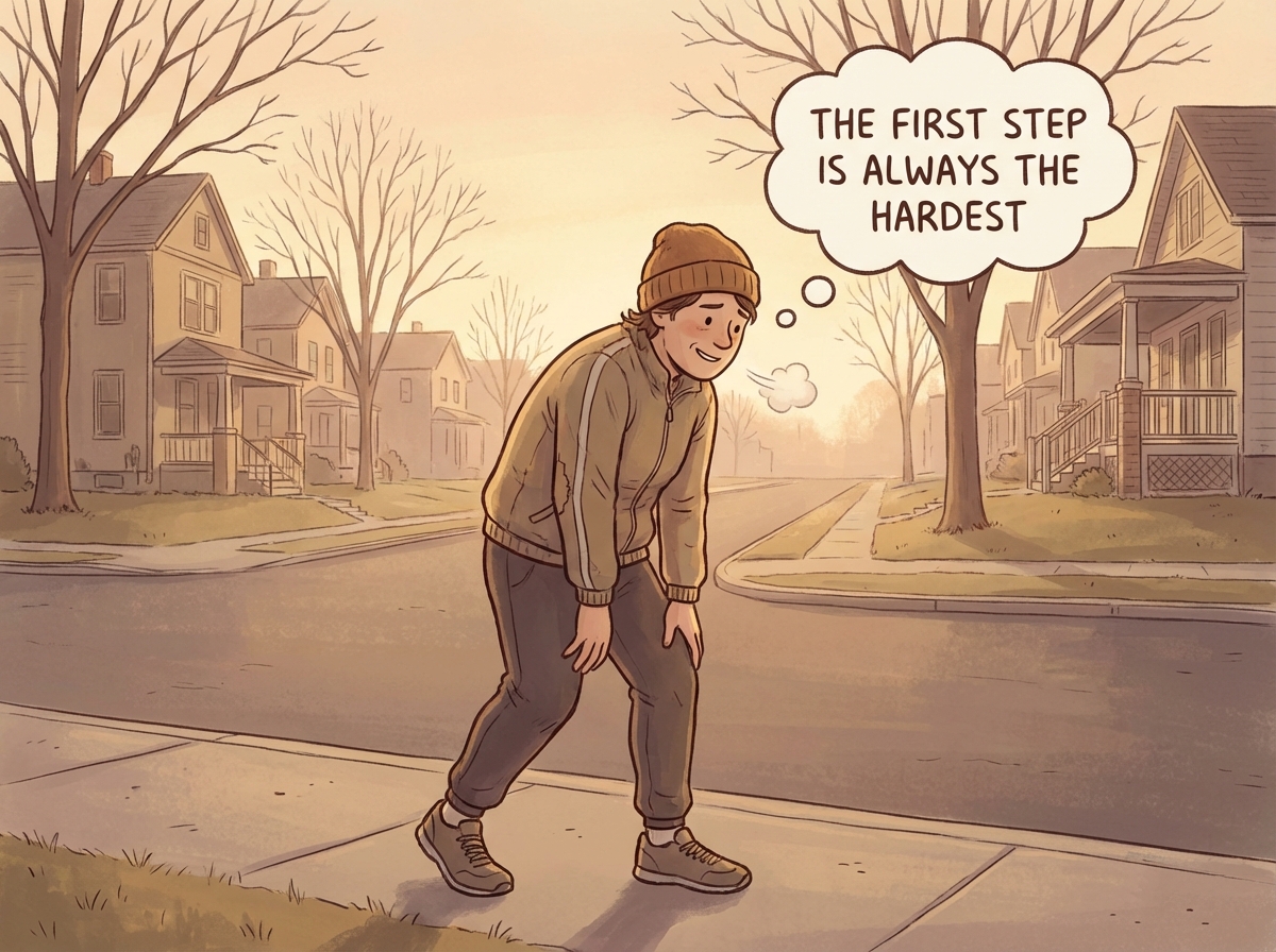 Senior runner starting their first 5K journey