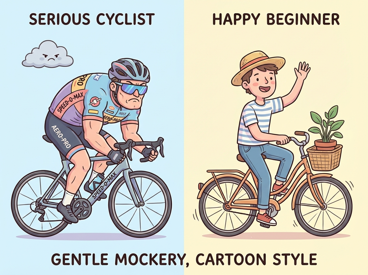 Cyclist learning proper cycling technique