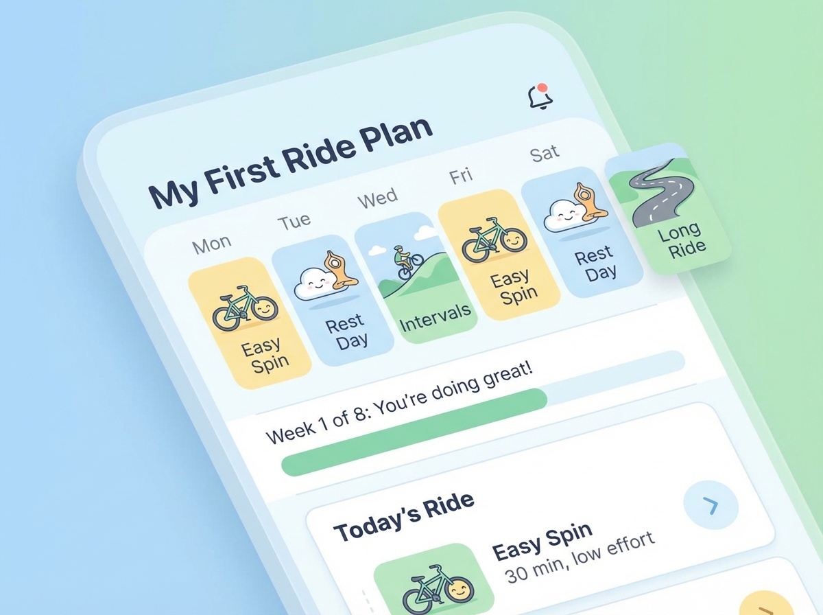 Flikness cycling training plan on mobile device