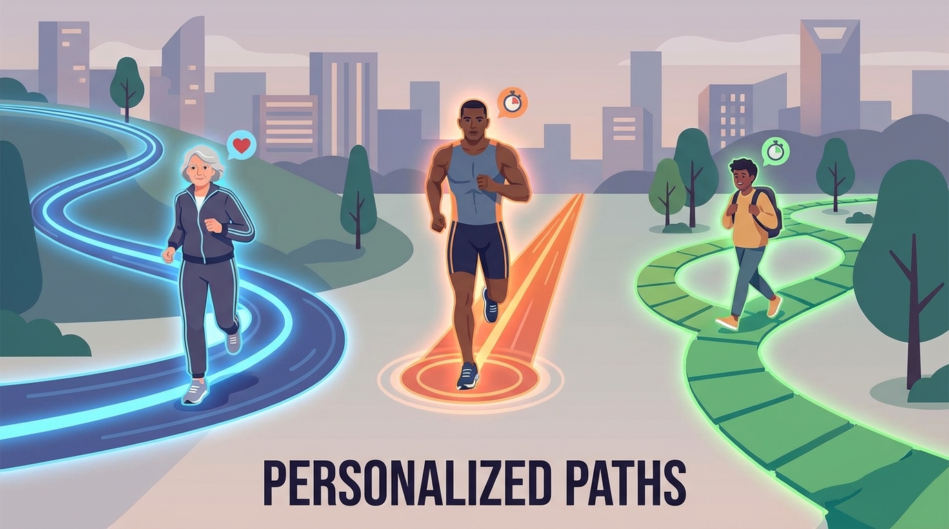 Custom running plan displayed on mobile device