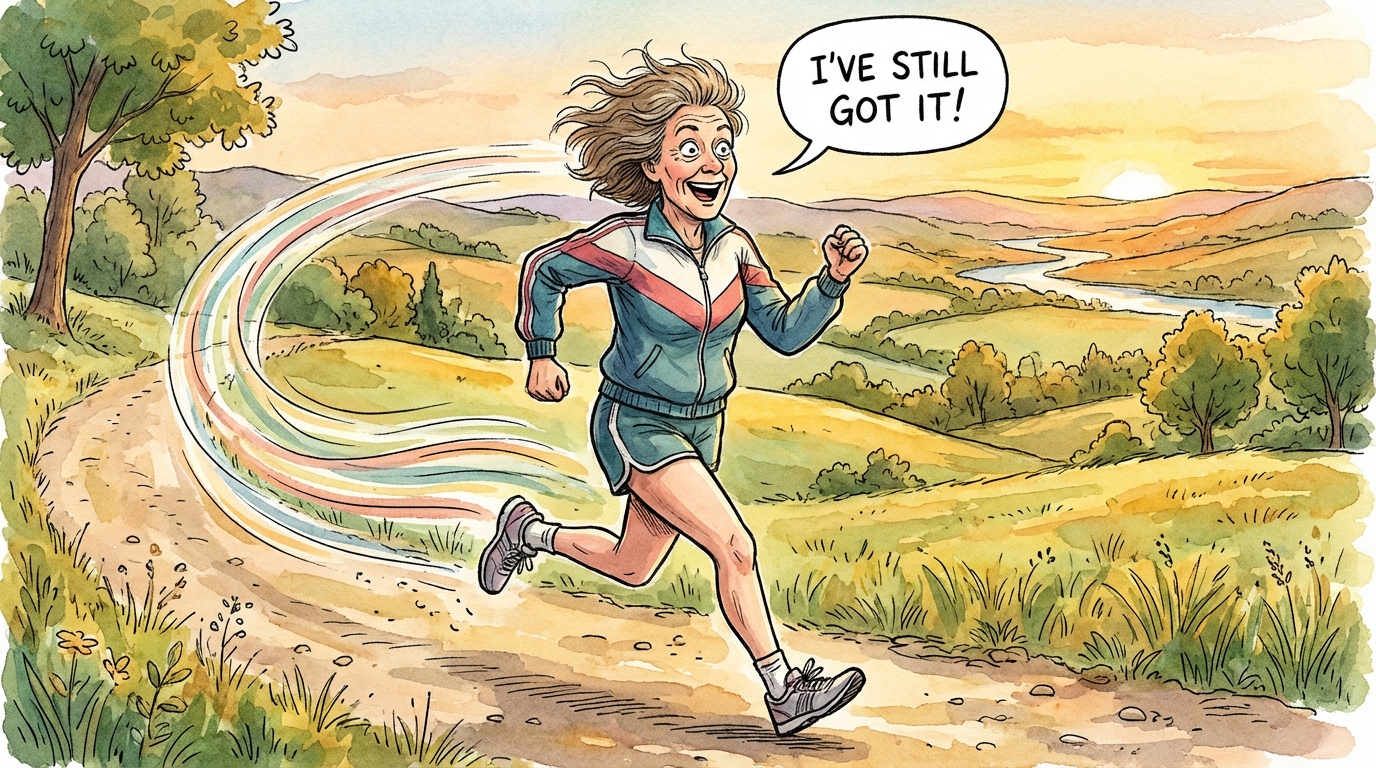 Runner over 50 doing speed work