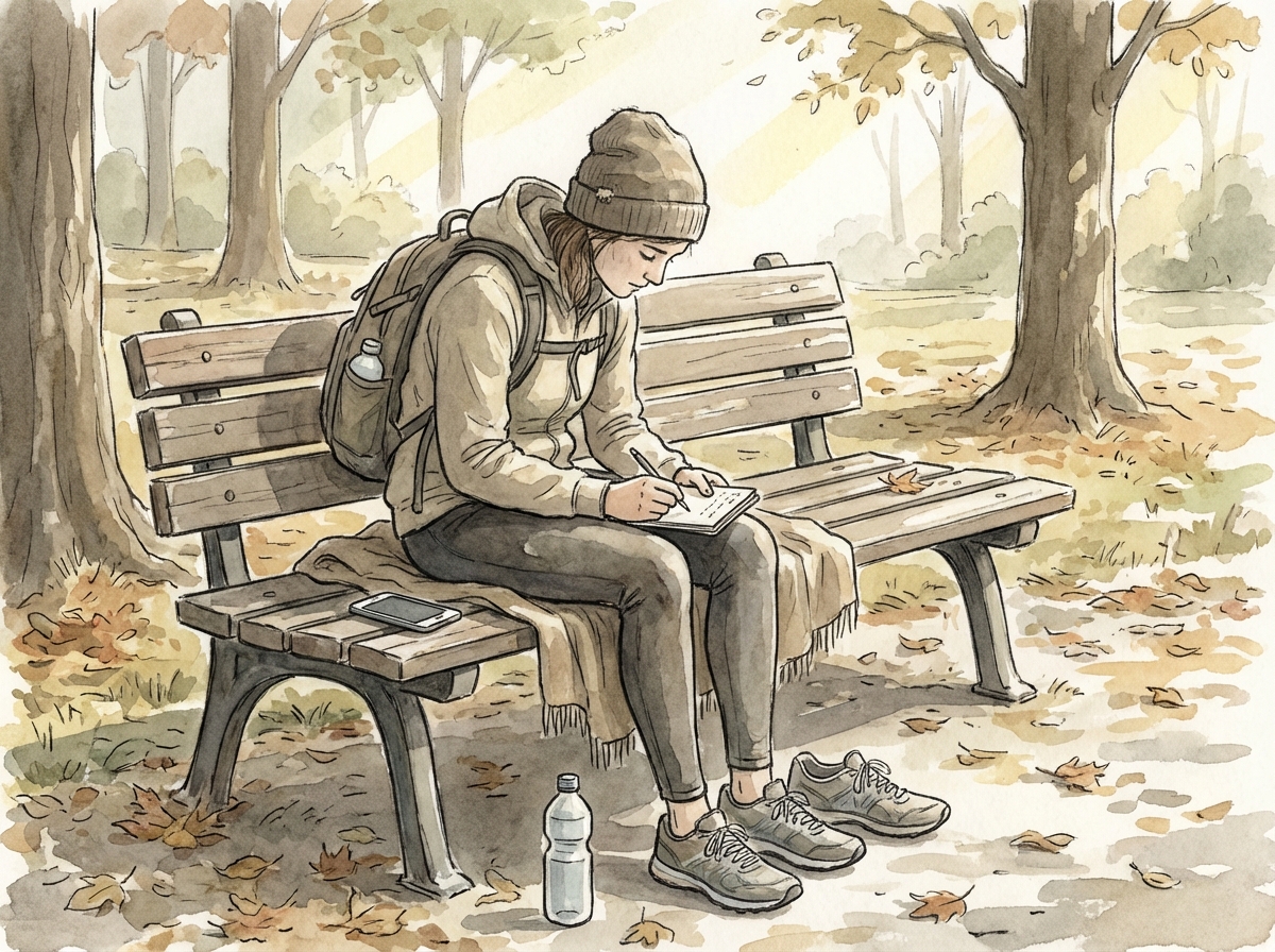 Runner logging their experience in the Flikness journal